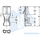 Crimp contact with locking lug - sleeve 4.8mm (0.5-2mm²) - tin-plated brass 