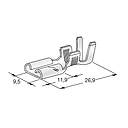 FASTON F950 with notch; Cable cross-section: 6-10; Material: CuZn-Sn 