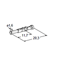 PIN TERMINAL L20 F1.6 - Cable cross-section: 0.5-1mm² - Material: CuSn-Sn