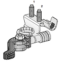 Battery clamp (-) with quick release, stud bolts M6-M6 - cable cross-section 10 - 20 mm² 