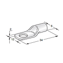 Tubolar L34 - Hole M6 - Cable cross section 16mm² - Material: Cu-Sn 