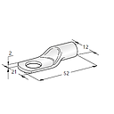 Ring cable lug TUBOLAR L52 - Hole: M11 - Cable cross section: 50mm² - Material: Cu-Sn 