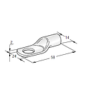 Ring cable lug TUBOLAR L58 - Hole: M13 - Cable cross section: 75mm² - Material: Cu-Sn 