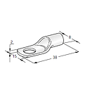 Ring cable lug TUBOLAR L38 - Hole: M10 - Cable cross section: 25mm² - Material: Cu-Sn 