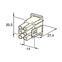 MATE-N-LOCK MALE holder white 6-pol. 