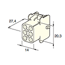 MATE-N-LOCK FEMALE holder white 6-pol. 