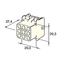 MATE-N-LOCK FEMALE holder white 9-pol. 