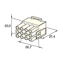 MATE-N-LOCK MALE holder white 12-pin. 