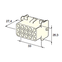 MATE-N-LOCK FEMALE holder white 15-pol. 