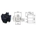 PCB mini relay socket cross shape - 5-pin. - Single pin contacts