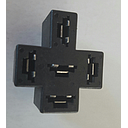 PCB Mini relay socket cross-shaped - 5-pin - double pink contacts