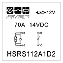 Powerrelay 12V - Closer - 70A - Diode - without bracket - sealed