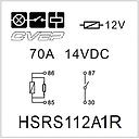 Powerrelay 12V - Closer - 70A - Resistor - without bracket - sealed