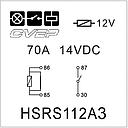 Powerrelay 12V - Closer - 70A - with bracket - sealed