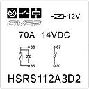 Powerrelay 12V - Closer - 70A - Diode - with metal bracket - sealed