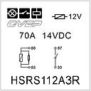 Powerrelay 12V - Closer - 70A - Resistor - without bracket - sealed