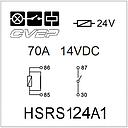 Powerrelay 24V - Closer - 70A (14VDC) - without bracket - sealed