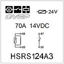 Powerrelay 24V - Closer - 70A (14VDC) - with bracket - sealed