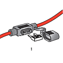 Waterproof MiniVal fuse holder with cables 4mm² L = 120mm 