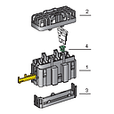 6-way U.P.L. - Holder kit with cover, contacts and mounting plate 