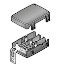 FUSE HOLDER FOR 3 MIDIVALS WITH COVER AND BUS BAR 