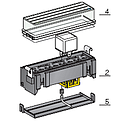 Relay box - MINI relay holder 4-pol. - without lid and base plate (optional) 