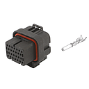 [3-1437290-7] Connector housing - Superseal series - 26-pin - incl. 26 x crimp contacts (1454509-1)