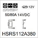 [HSRS112A380] Powerrelay 12V - Closer - 60/80A -  with metalbracket - sealed