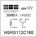 [HSRS112C180] Powerrelay 12V - Changer - 60/80A -  without metalbracket - sealed