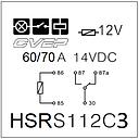 [HSRS112C3] Powerrelay 12V - Changer - 70A - with bracket - sealed